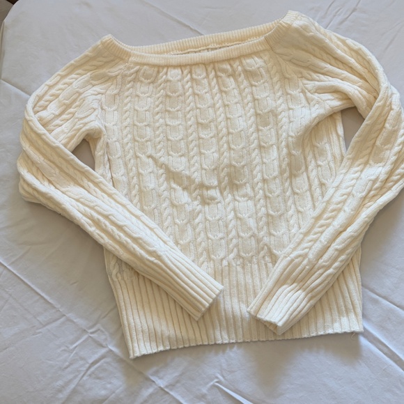 Shein White Off-Shoulder Knit Sweater XS - Picture 4 of 5